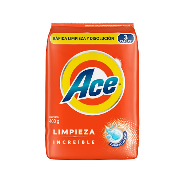 Ace Detergente Polvo Limpieza Increible 400Gr.