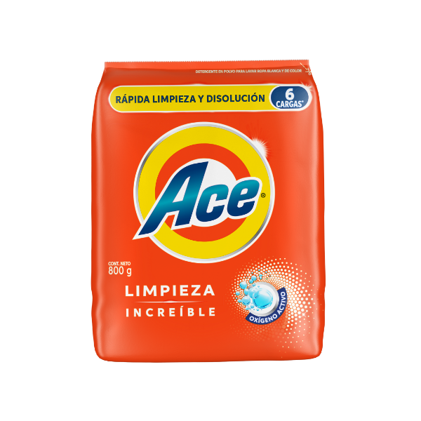 Ace Detergente En Polvo Oxigeno Activo 800Gr.