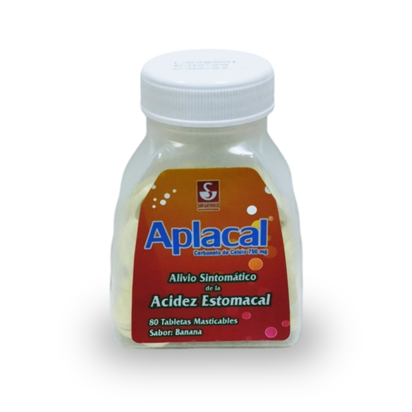 Aplacal Banana Carbonato De Calcio 750Mg X 80 Tabletas Masticables Siegfried