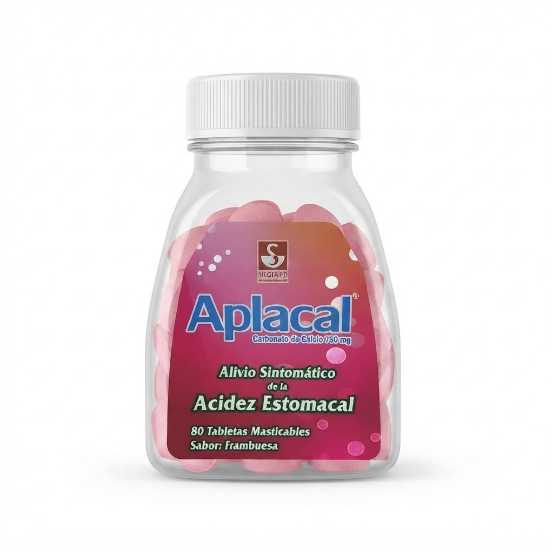 Aplacal Frambuesa Carbonato De Calcio 750Mg X 80 Tabletas Masticables Siegfried