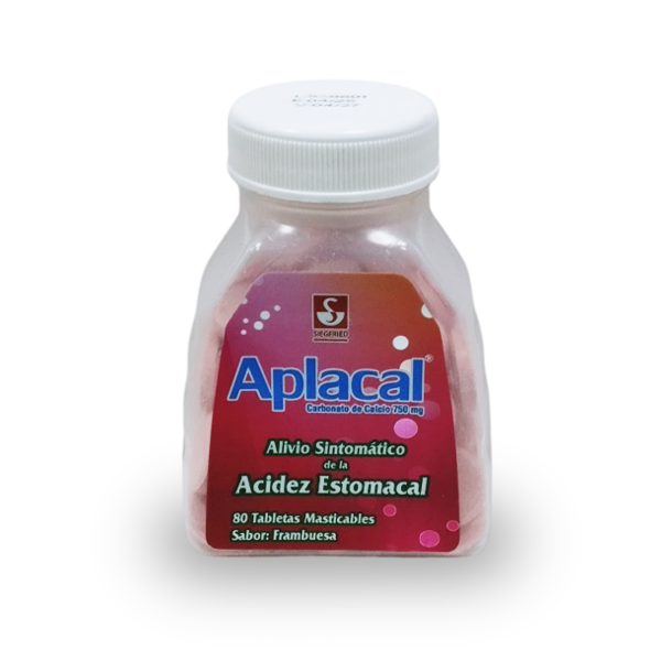Aplacal Frambuesa Carbonato De Calcio 750Mg X 80 Tabletas Masticables Siegfried