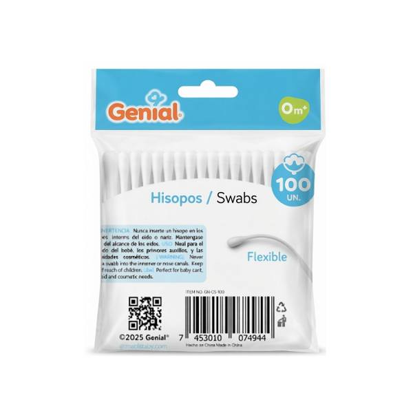 Genial Hisopos Swabs Om+ X 100 Unidades .