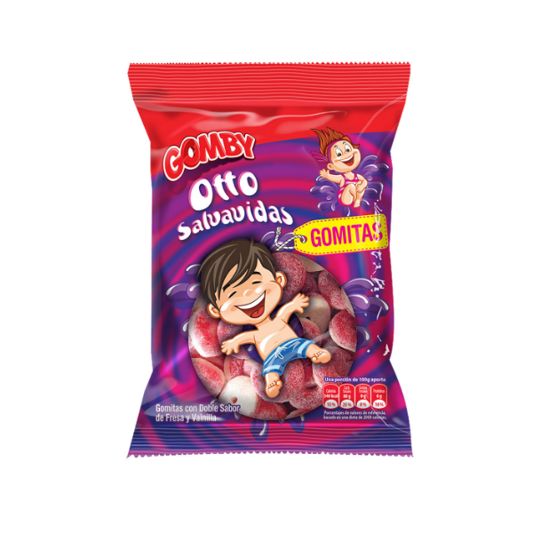 Gomby Tibu Gomitas Doble Sabor  De Fresa Y Vainilla 100Gr