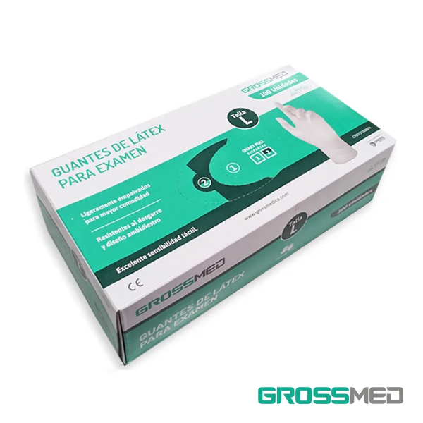 Guantes De Latex Talla L X 100 Unidades  Grossmed
