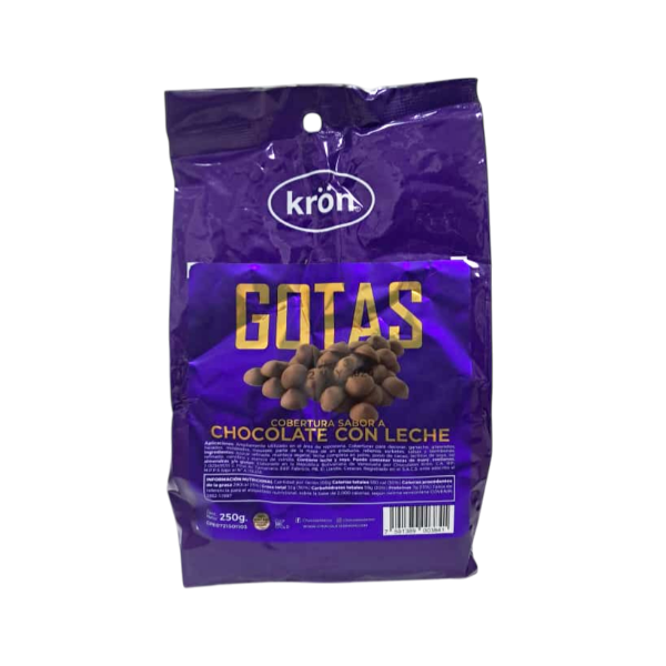 Kron Gotas Cobertura Sabor A Chocolate Con Leche 250Gr