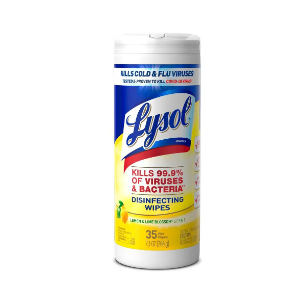 Lysol Toallitas Desinfectante Limon X 80 Unidades.