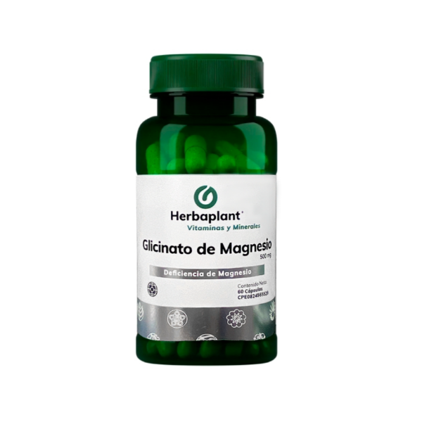 Magnesio Glicinato 500Mg X 60 Cápsulas Herbaplant