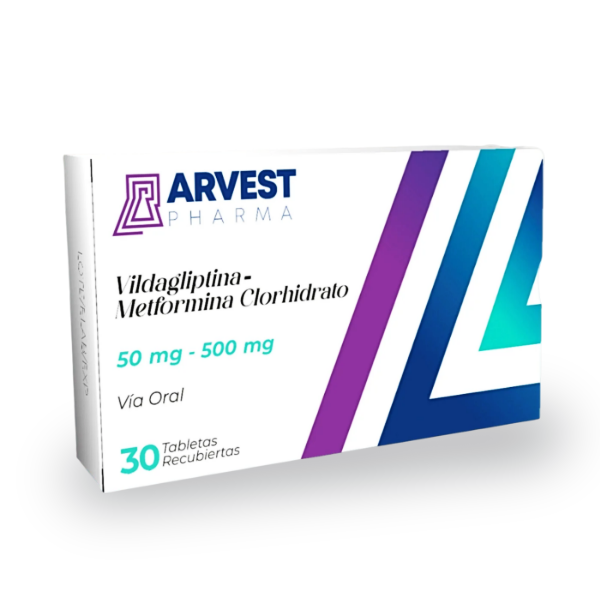 Metformina + Vildagliptina 500Mg/50Mg X 30 Tabletas Arvest