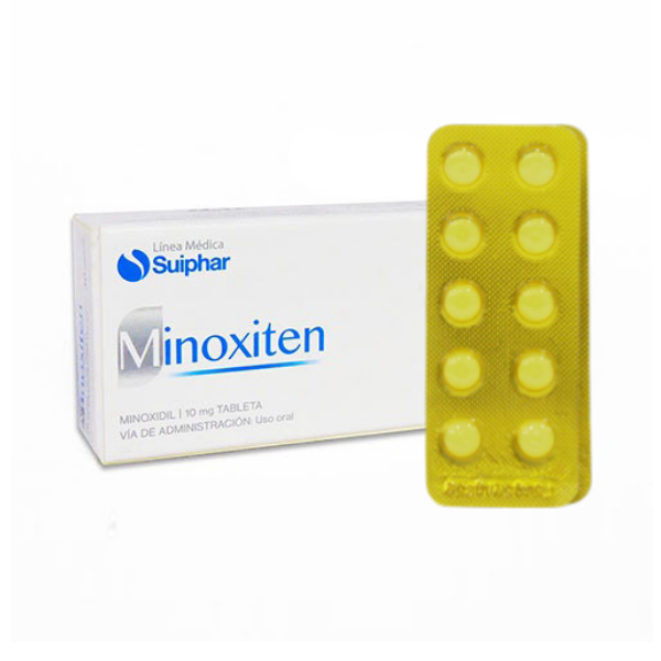 Minoxiten - Minoxidil 10Mg X 10 Tabletas De Dispensador Suiphar - Imagen 2