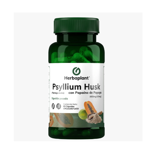 Psyllium Husk - Papaya 400Mg/200Mg X 60 Capsulas Herbaplant