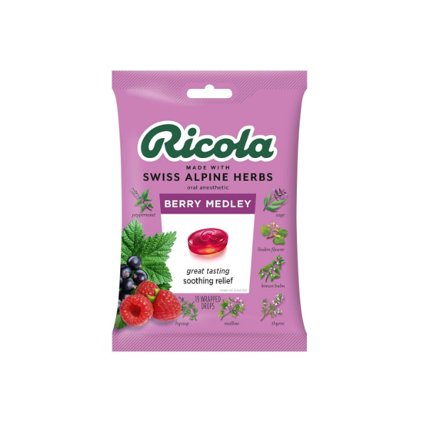 Ricola Caramelos Tos Y Garganta Berry Medley X 19 Unidades
