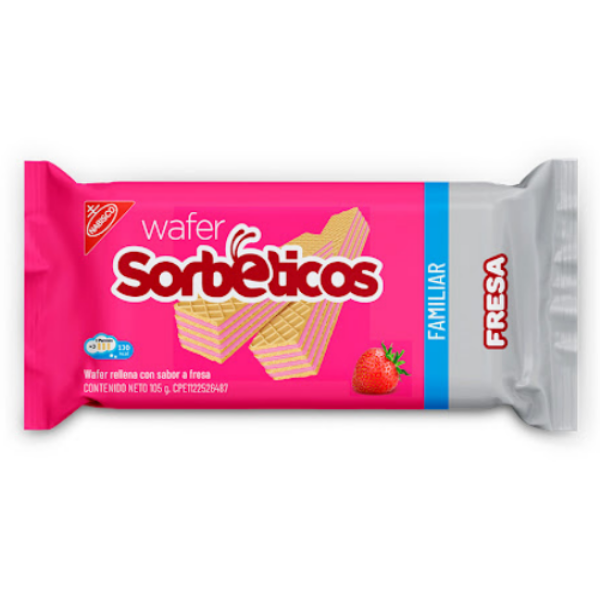 Sorbeticos Galletas Sabor Fresa  X 10 Piezas 105Gr