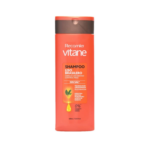 Vitane Shampoo Liso Brasilero Sin Sal 400Ml