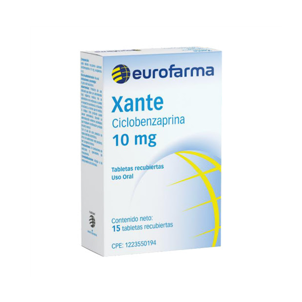 Xante - Ciclobenzaprina 10Mg X 15 Tabletas  Eurofarma
