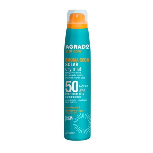 Agrado Bruma Solar Seca Facial Para Piel Sensible 50Spf 200Ml