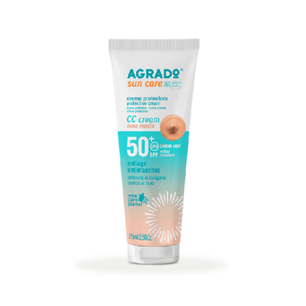 Agrado Crema Protectora Cc Cream Tono Medio 50Spf 75Ml
