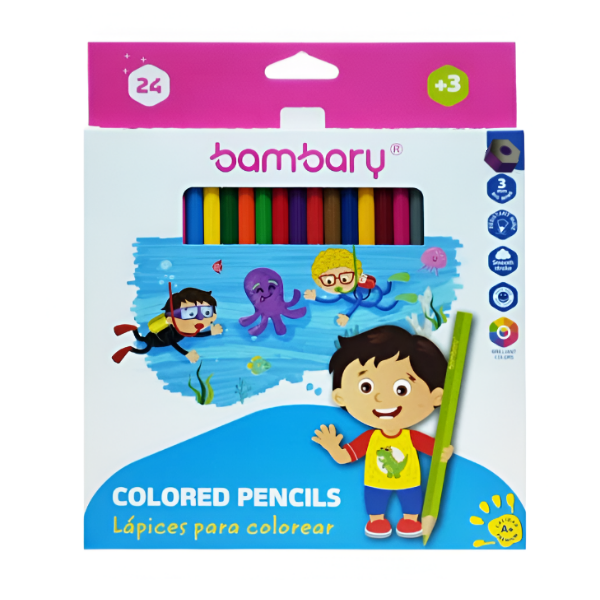 Bambary Colores Hexagonales +3Años X 24 Unidades 205-1505/101