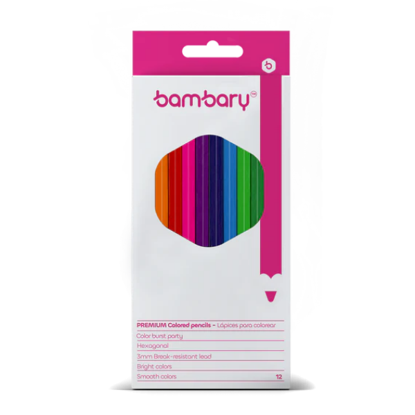 Bambary Colores Hexagonales X 12 Unidades. 205_1505/100