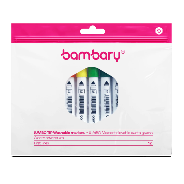 Bambary Marcadores Lavables Punta Gruesa X 12 Unidades205-2515-304