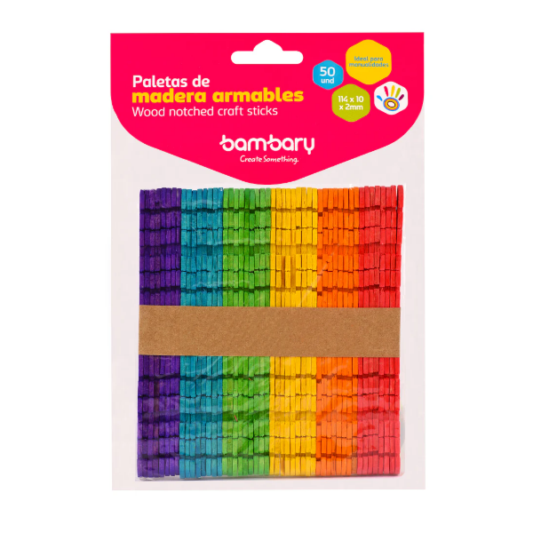 Bambary Paletas De Madera Armables X 50 Unidades 324-1015/050