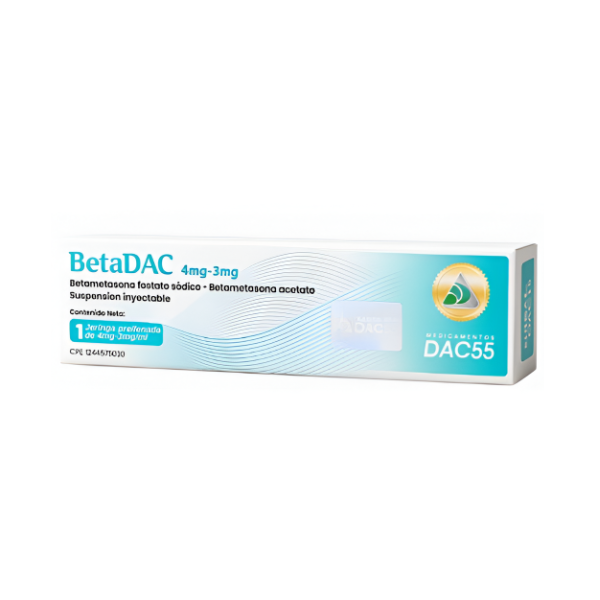 Betadac Betametasona 4Mg/3Mg Suspensión Inyectable  (Prellenada) X 1Ml Dac55
