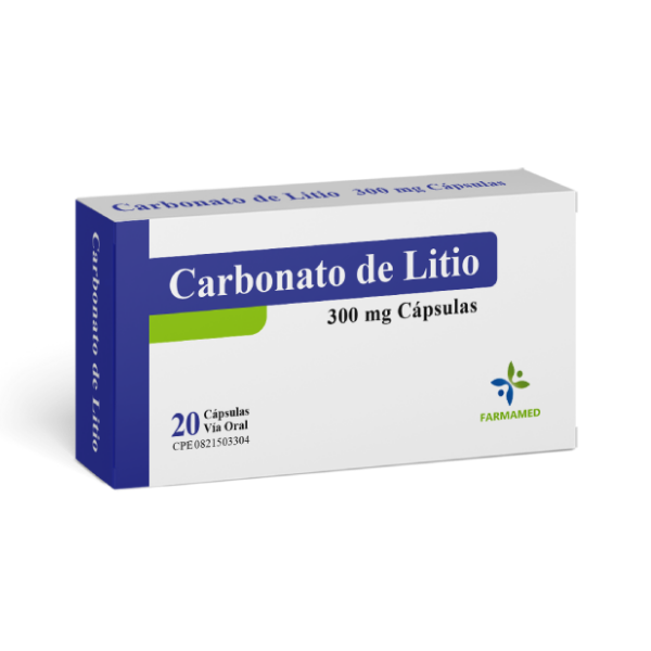 Carbonato De Litio 300Mg X 20 Cápsulas Farmamed