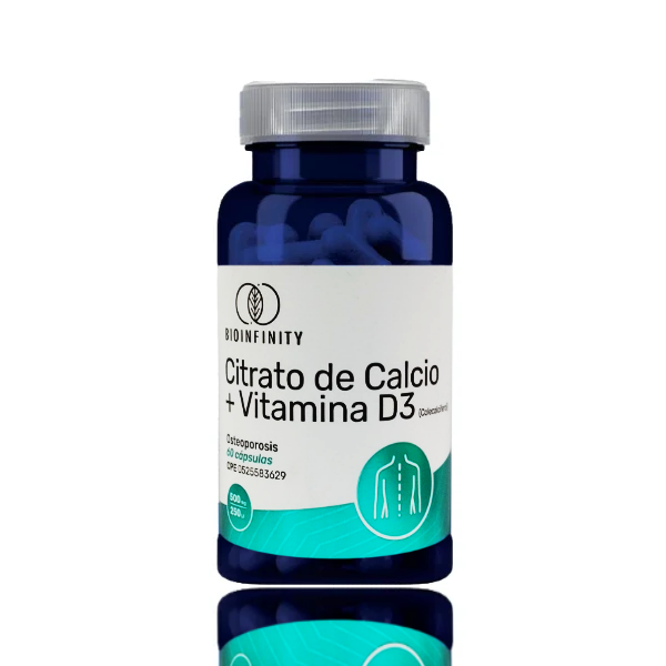 Citrato De Calcio + Vitamina D3 X 500Mg/250Ui X 60 Tabletas Bioinfinity