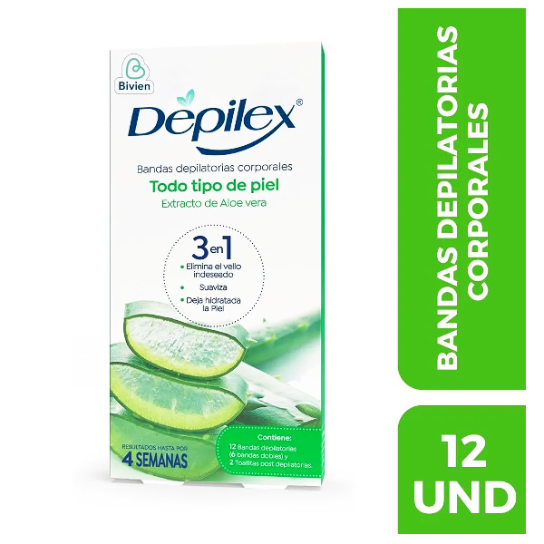 Depilex Bandas Depilatorias Corporales X 12 Unidades