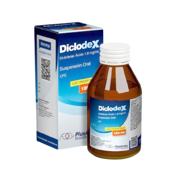 Diclodex Diclofenac Jarabe Pediatrico 1.8Mg/Ml X 120Ml Plusandex