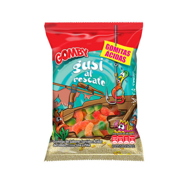 Gomby Gomitas Gusi Al Rescate Sabores Surtidos Acidas 100Gr