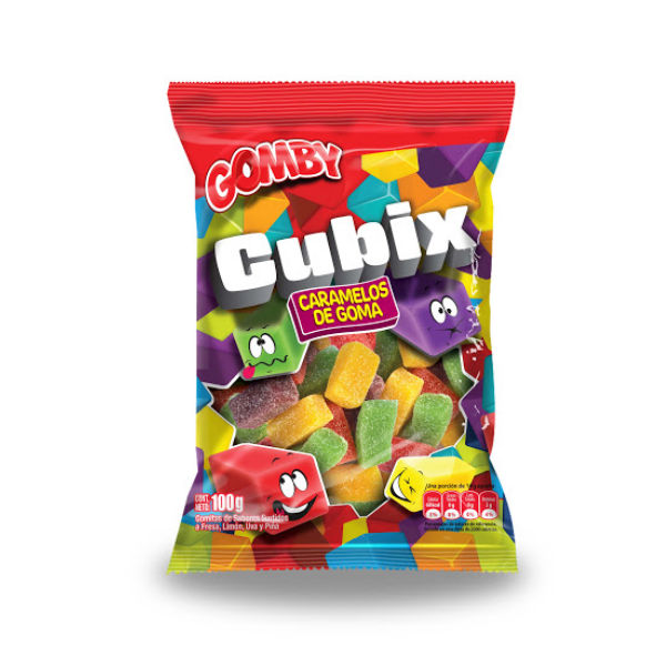 Gomby Gomitas Cubix  Doble Sabor Surtidos Fresa  100Gr
