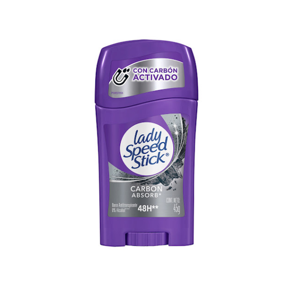 Lady Speed Stick Desodorante Barra Carbon Absorbente 45Gr.