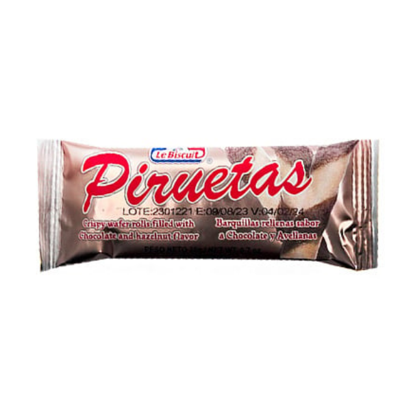 Piruetas Barquillas Rellenas De Sabor A Choco - Avellana 20Gr.
