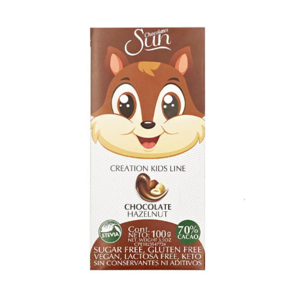 Sun Chocolate Avellana 70% Cacao Kids Line 100Gr.