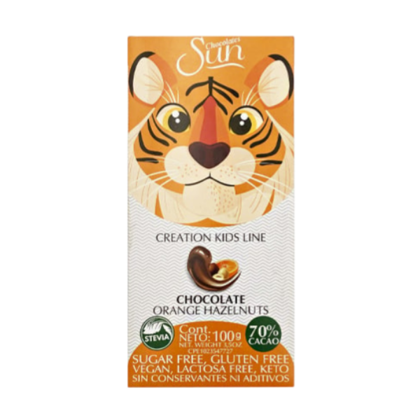 Sun Chocolate Avellana Y Naranja 70% Cacao Kids Line 100Gr.
