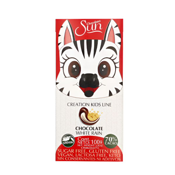 Sun Chocolate Lluvia Blanca 70% Cacao Kids Line 100Gr.