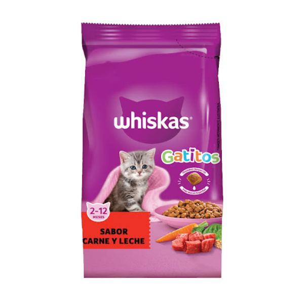 Whiskas Sabor A Carne Y Leche 2-12 Meses 500G.