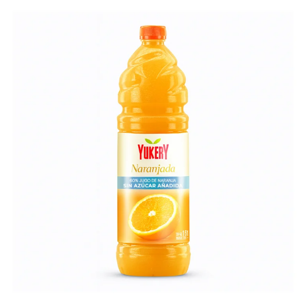 Yukery Jugo Naranjada Sin Azucar 1.5Lt.