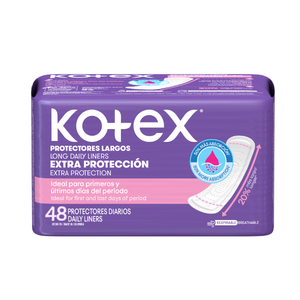 Kotex Protectores Diarios Largo X 48Unidades.