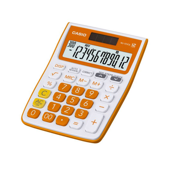 Casio Calculadora Check Correct Naranja Mj-12Vcb