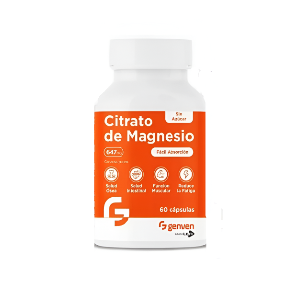 Citrato De Magnesio Sin Azúcar X 60 Cápsulas Genven