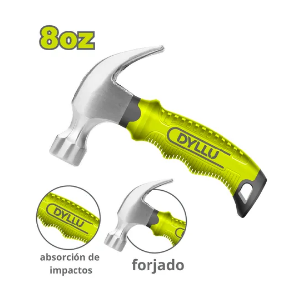 Dyllu Mini Martillo Mango Ergonomico 8 Onzas Ref.Dthm33D8