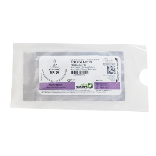 Sutura Vicryl 0 75Cm/36Mm P.Conica 1/2 Smits Suture