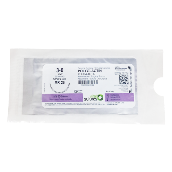 Sutura Vicryl 3-0 75Cm/26Mm P.Conica 1/2 Vital Suture