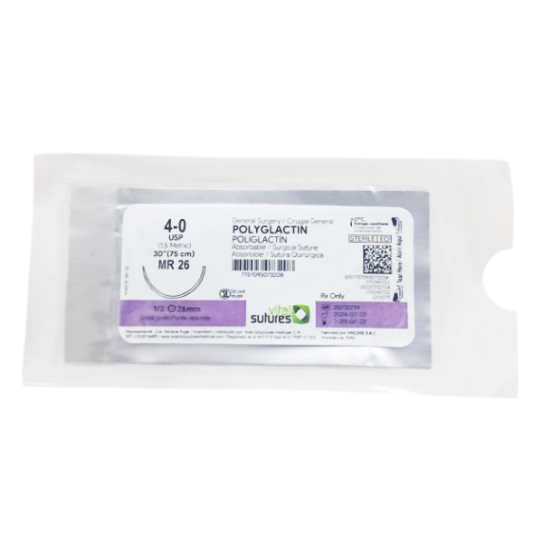 Sutura Vicryl 4-0 75Cm/26Mm P.Conica 1/2 Vital Suture