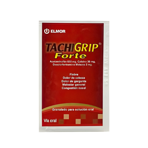 Tachigrip Forte Acetaminofén+Cafeína+Dexclorfeniramina  Sobre X 3GR. Elmor