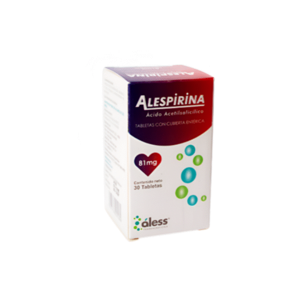 Alespirina - Ácido Acetilsalicílico 81Mg X 30 Tabletas Aless