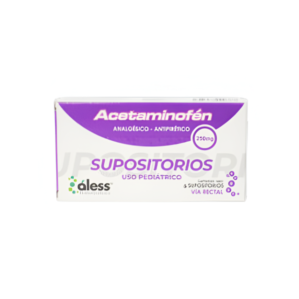 Acetaminofén Pediátrico  250Mg X 6 Supositorios Rectal Aless