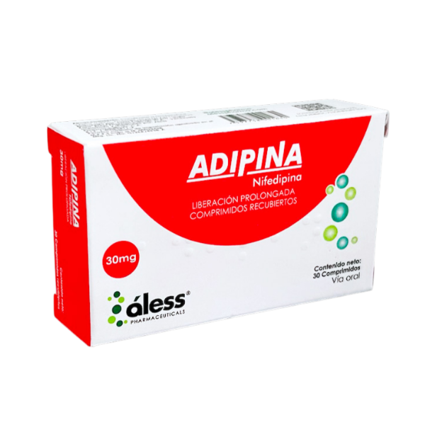 Adipina-Nifedipina Lp 30Mg X 30 Comprimidos Aless