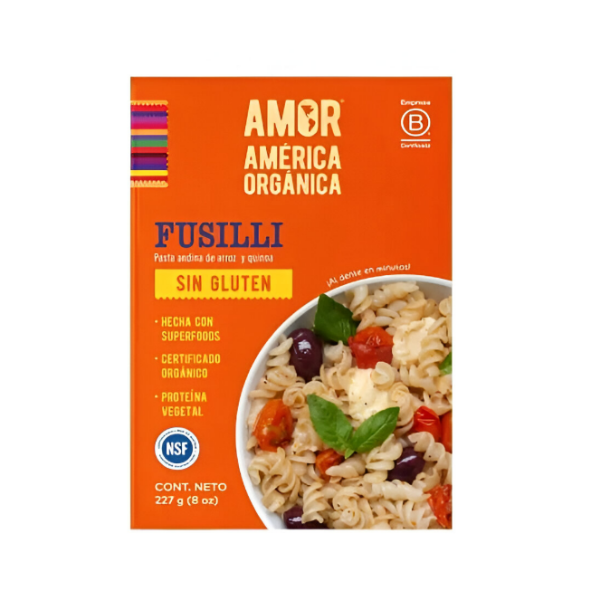 Amor America Organica Pasta Fusili Sin Gluten. 227Gr